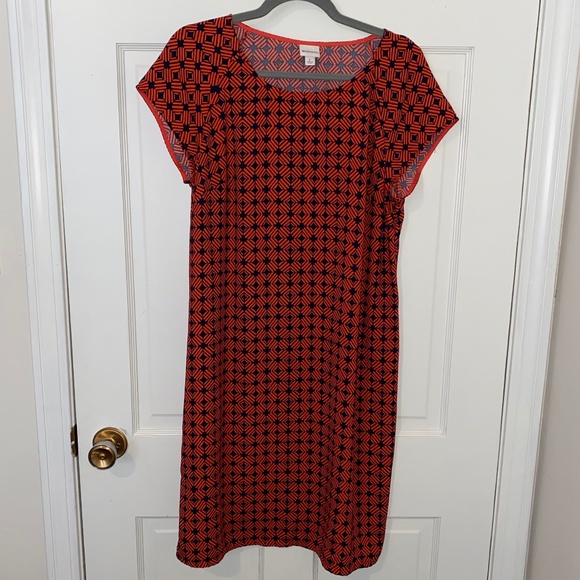Merona Color Block Scoop Neck Midi Shift Dress - Picture 1 of 6